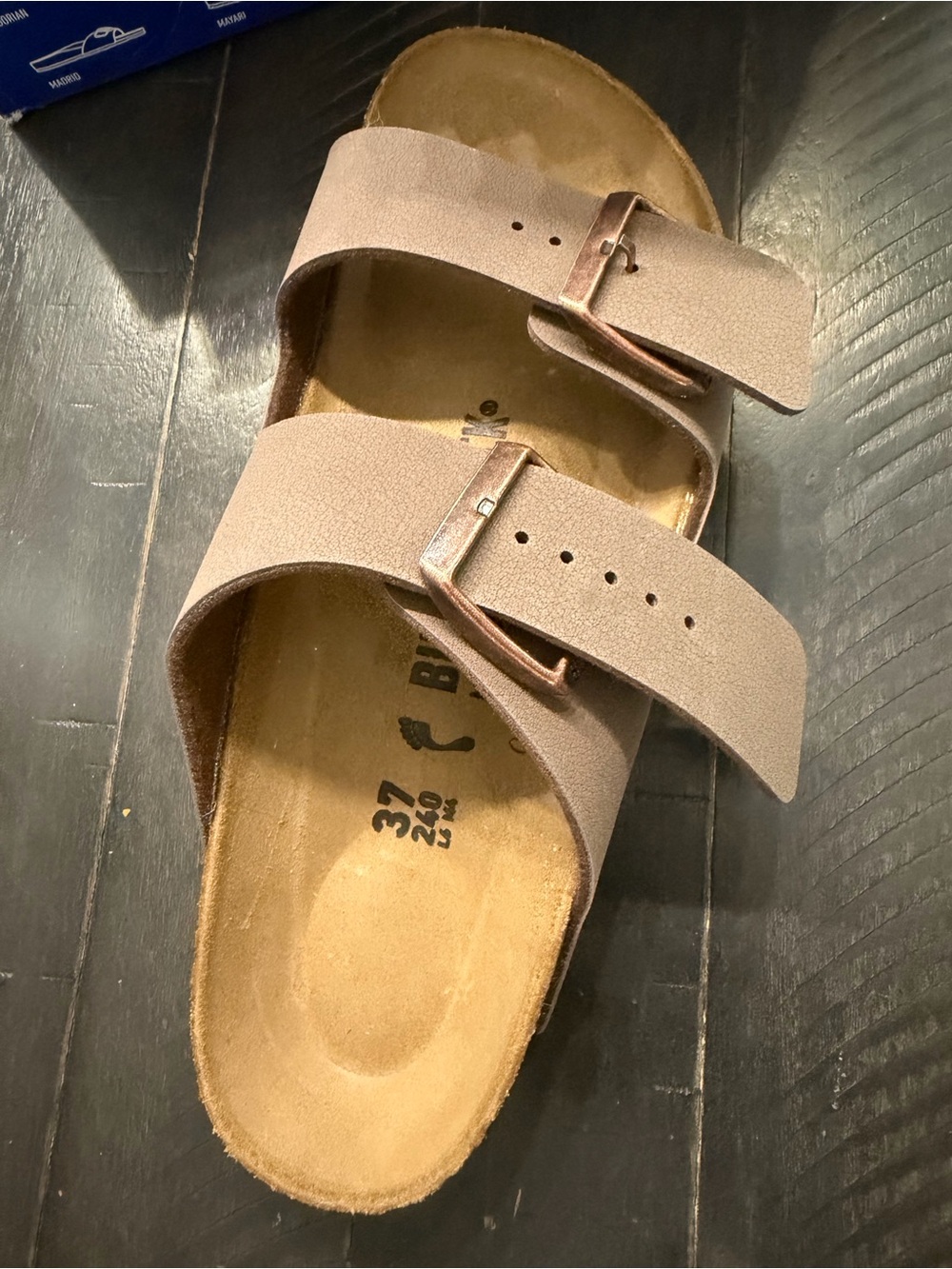 Birkenstock Arizona Sandal in Brown with Copper Buckles - Picture 5 of 5